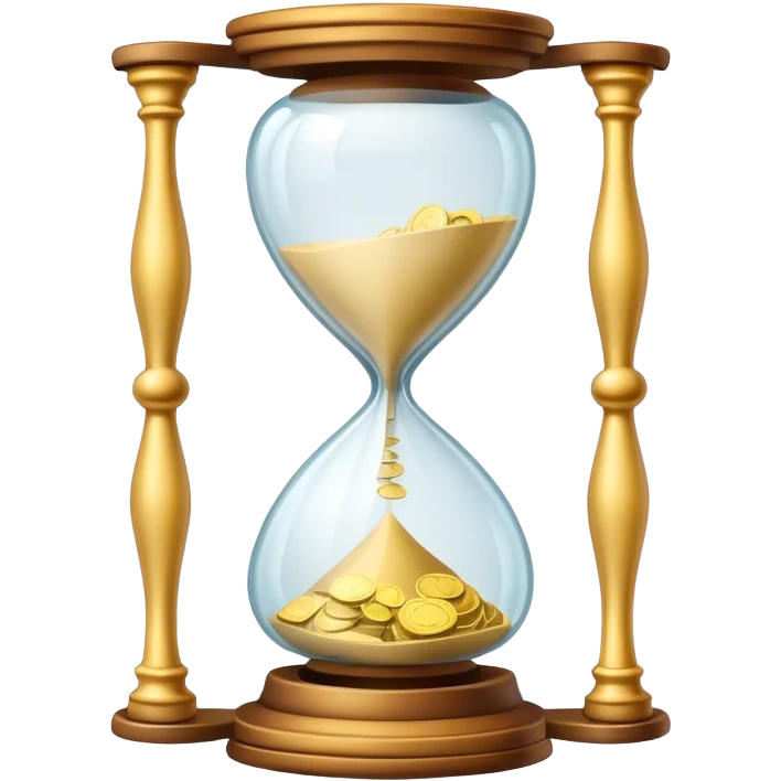 Sandglass with banknotes emoji