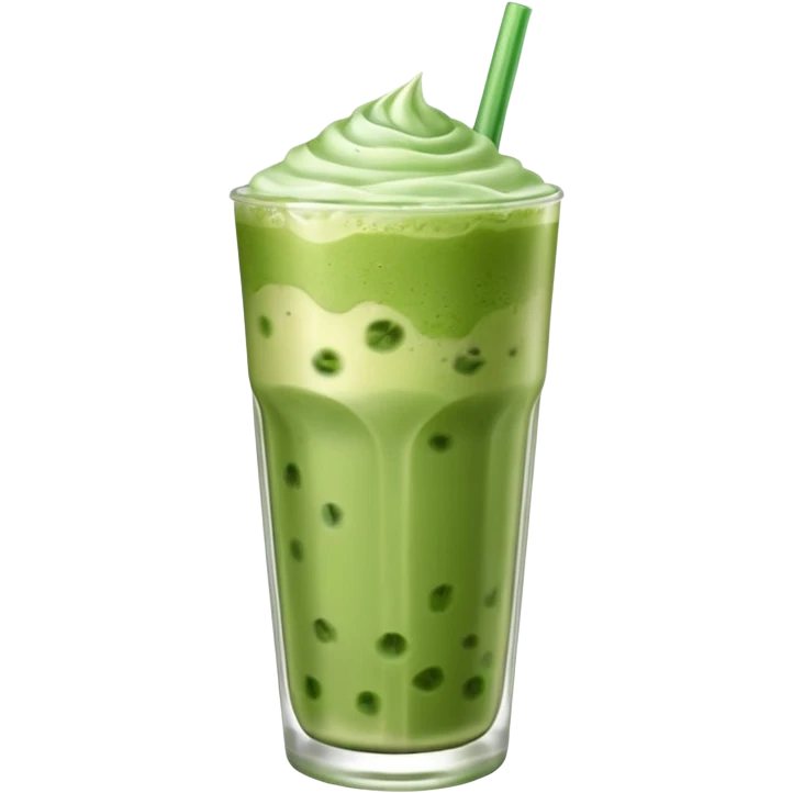 Iced Matcha latte in a long glass emoji