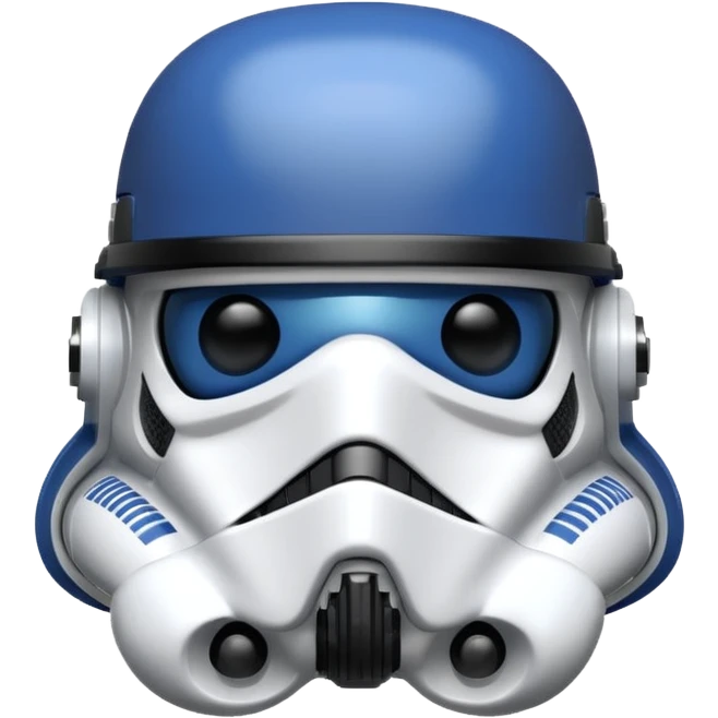 a blueberry wearing a black storm trooper helmet emoji