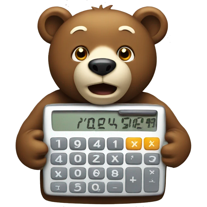 bear with calculator emoji