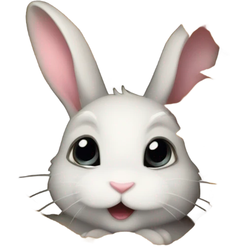 Baby bunny hiding emoji