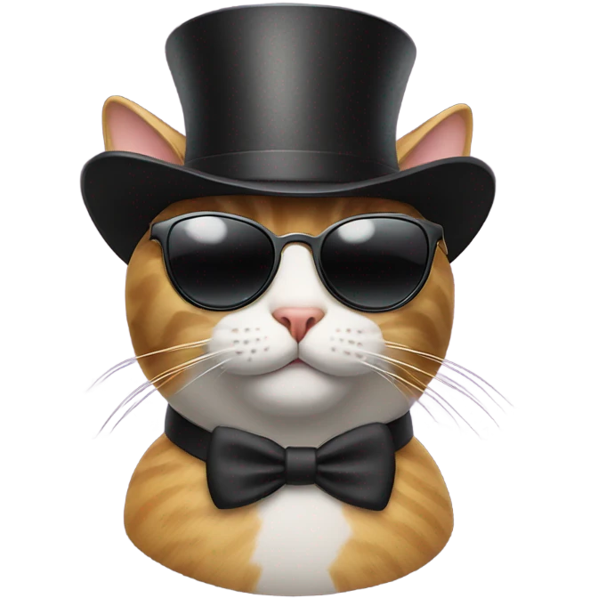 cat with top hat and sungla emoji