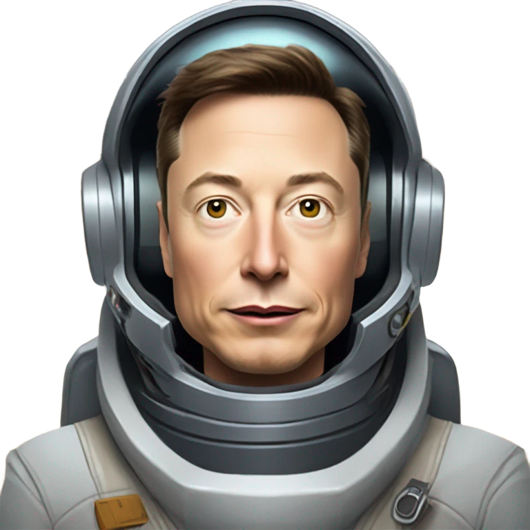 Elon musk riding in a rocket ship emoji