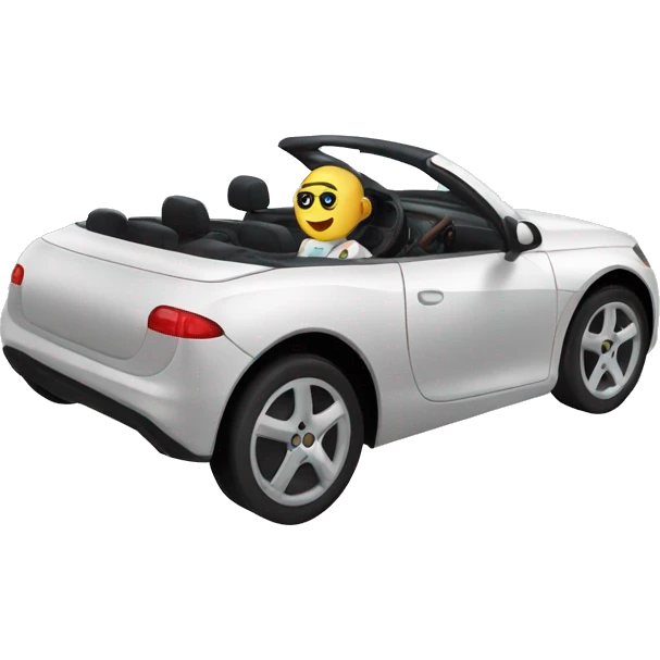 Robot driving cabrio emoji