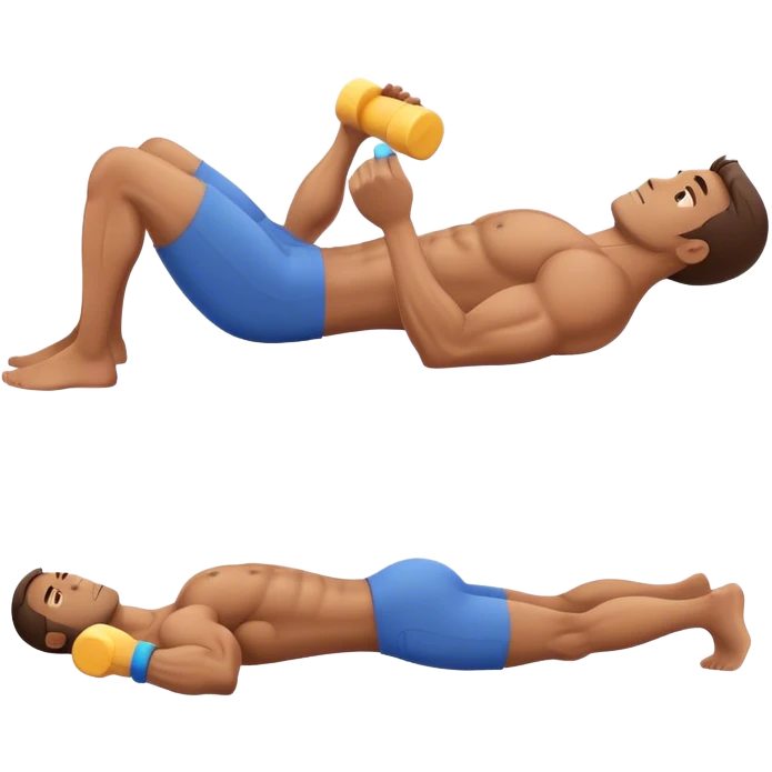 buff guy lying lats down on foam-oller emoji