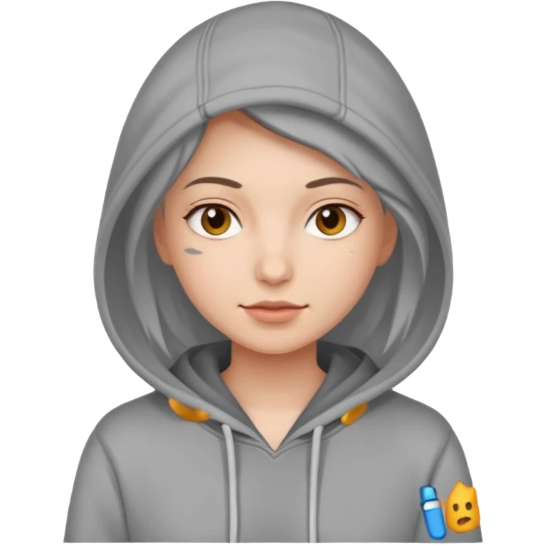woman wear hoodie emoji