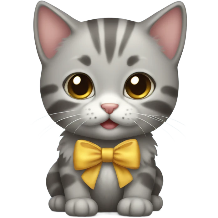 Kitten with a bow smiling  emoji