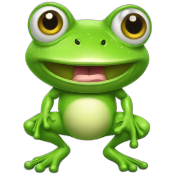 Very Muscular fitness frog doing chemistry emoji