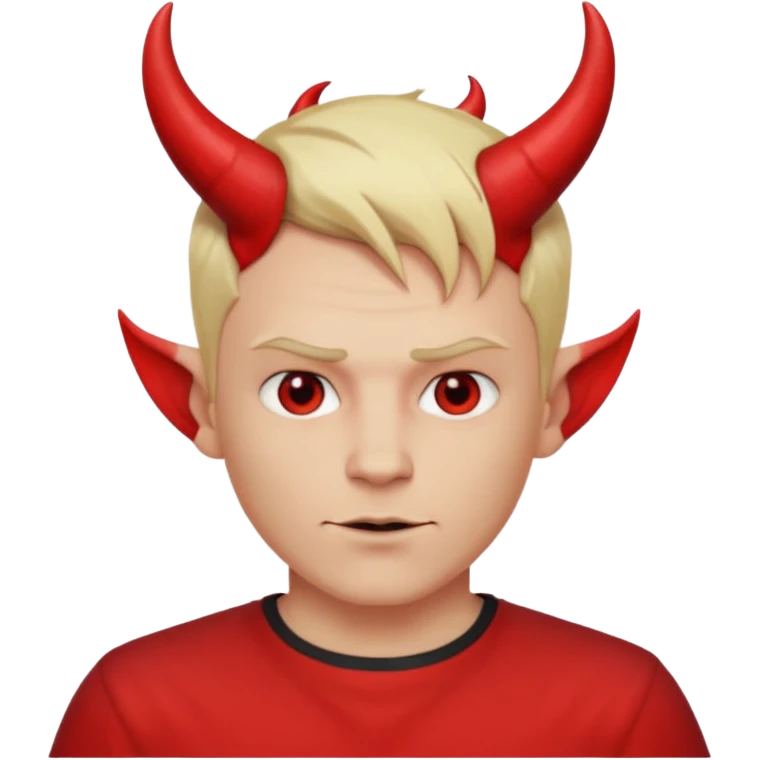 blonde short hair man devil with shirt emoji