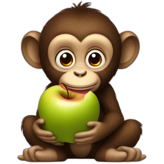 monkey eating an apple emoji