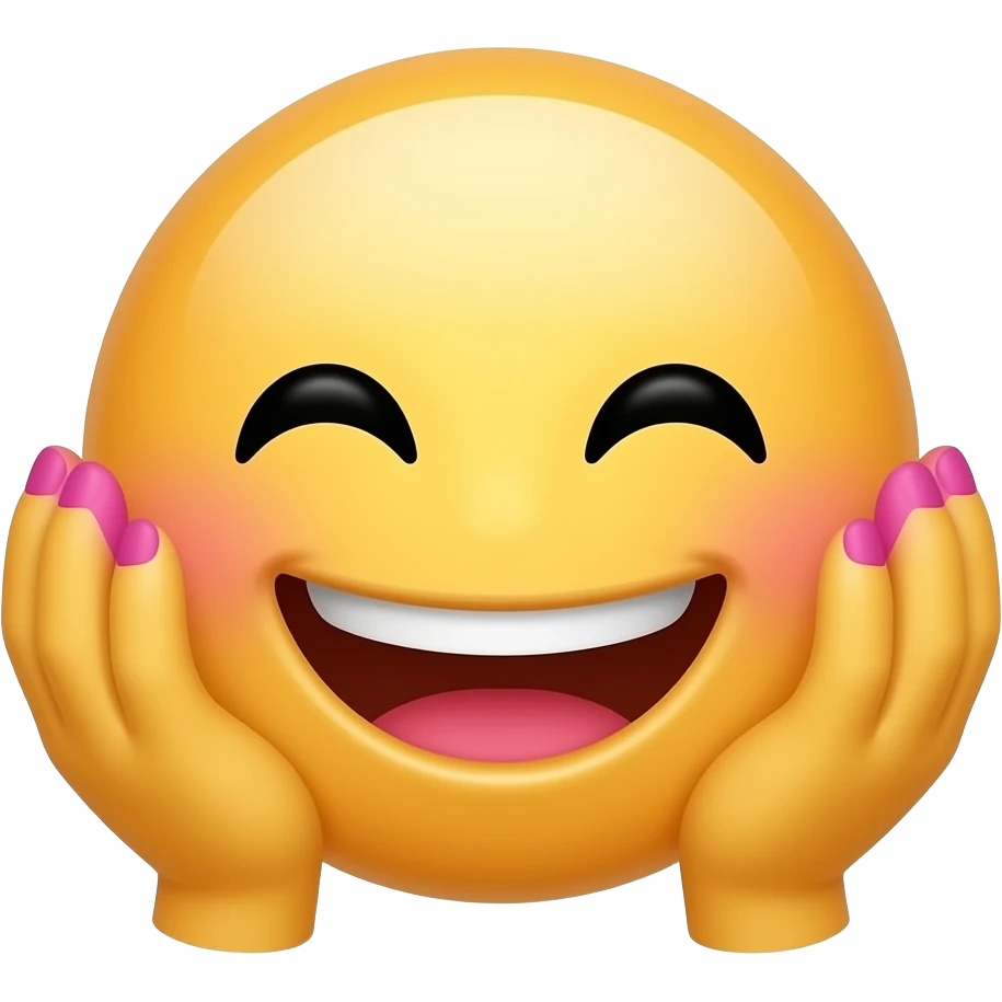 A smiley face with hands and a pink thong emoji