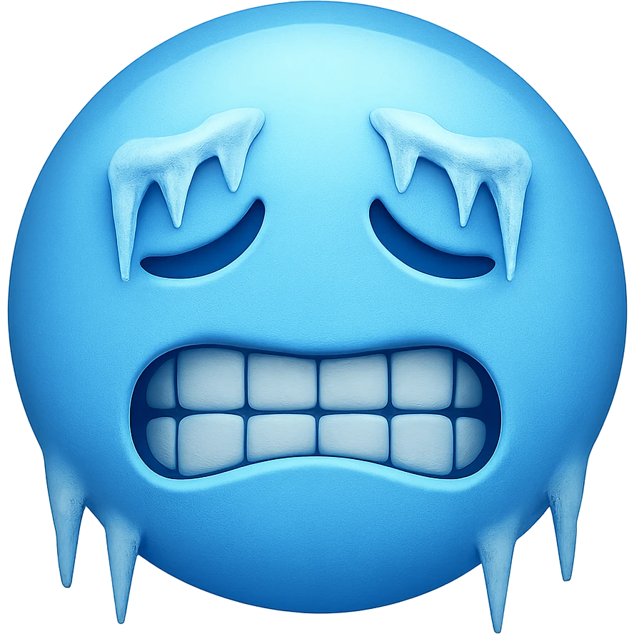 emoji with cold face emoji
