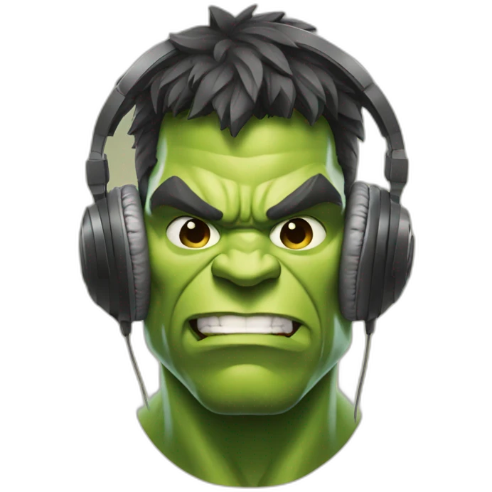 Hulk wearing headphones  emoji