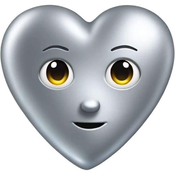 3D silver heart emoji