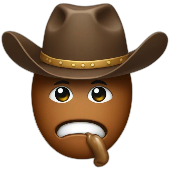 poop wearing cowboy hat emoji
