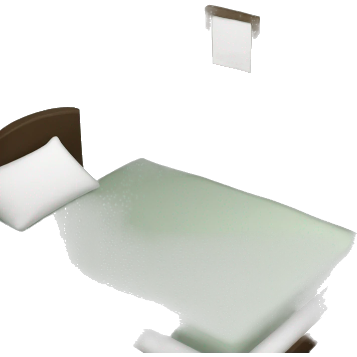 dark green, brown, and white neat bed and pillow emoji