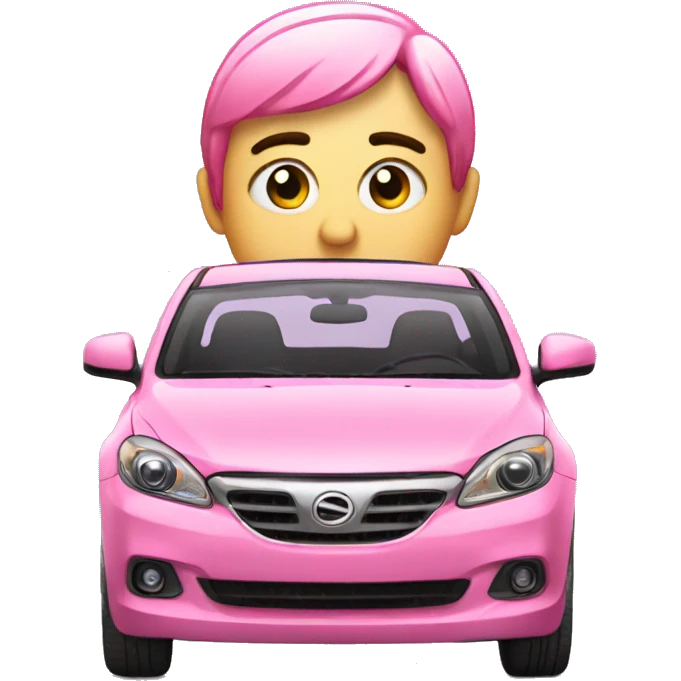 Pink car annoyed with someone emoji