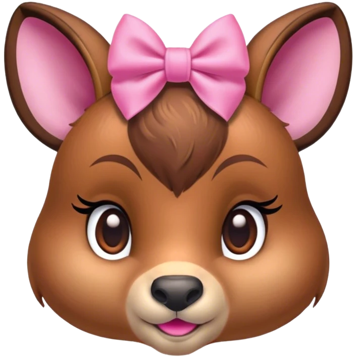 bambi with a pink bow on her temple  emoji