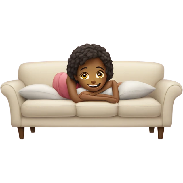 Girl laying in couch emoji
