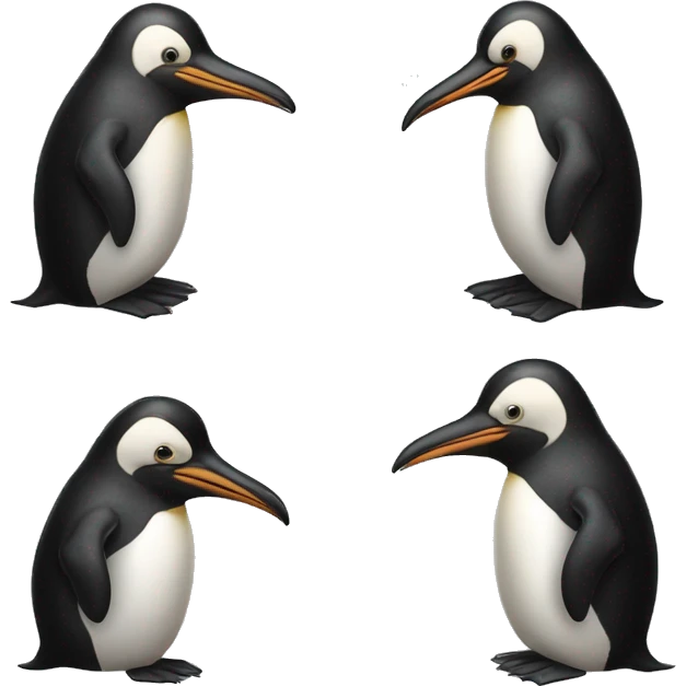 Pinguin mit Kieselstein emoji