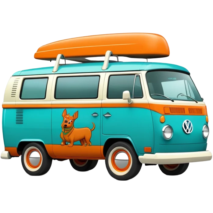 vw van 70’s mystery machine scooby doo emoji
