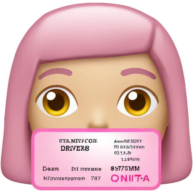 Pink drivers license  emoji