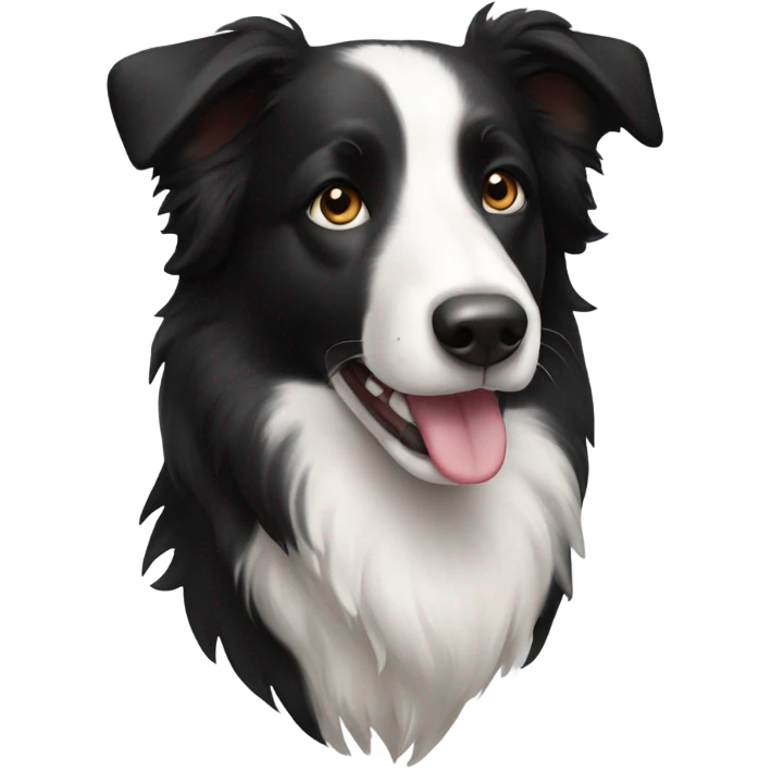 Black and White Border Collie emoji