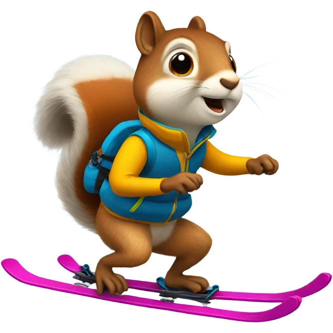 Squirrel skiing  emoji