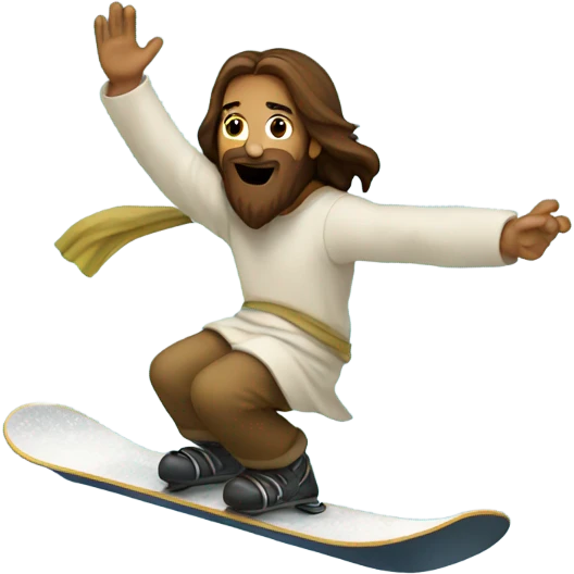 Jesus snowboarding emoji