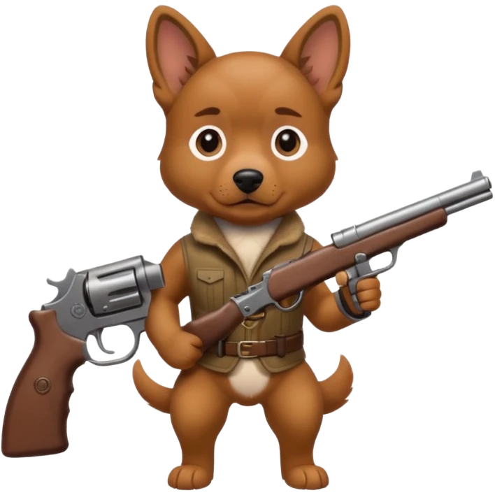 A DOG WITH A GUN emoji