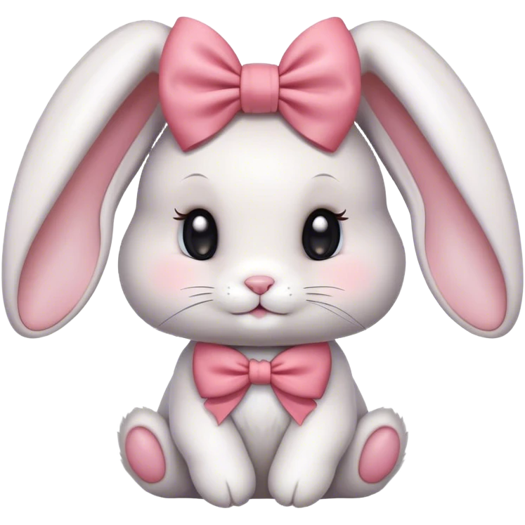 cute bunny with bow small emoji