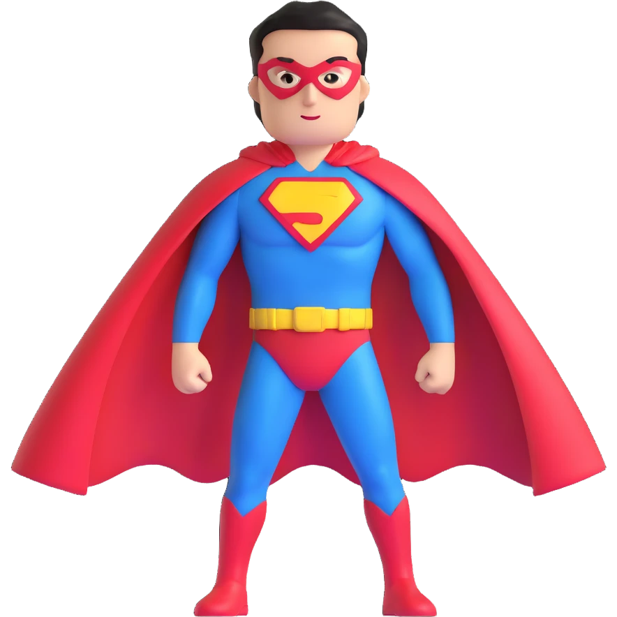 colorful superhero with cape emoji