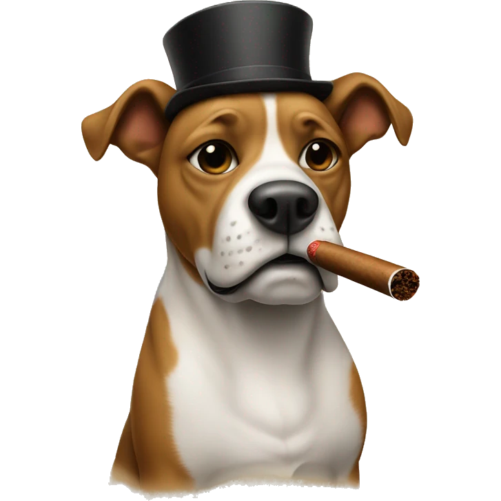 Dog smoking a cigar emoji