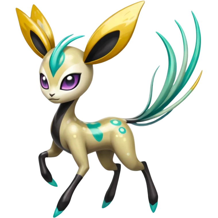 Colorful Shiny Edgy Cool Badass Painted Splashed Exotic Meloetta-Palkia-Venom-Fakémon-creature-hybrid emoji