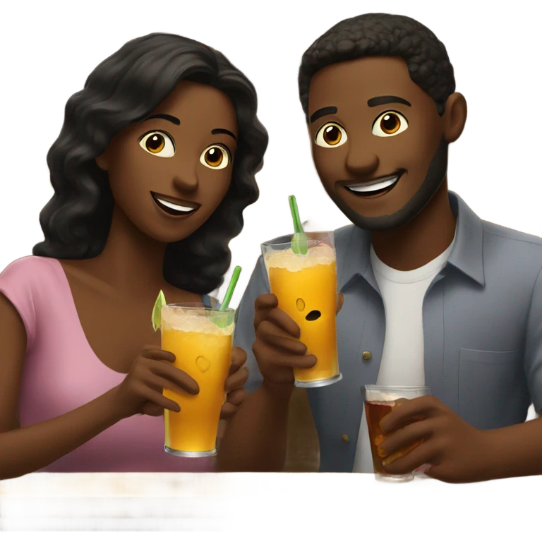 couple enjoying drinks at bar emoji
