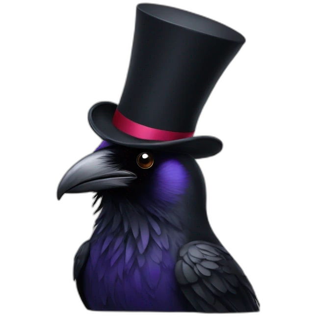Raven with top hat emoji