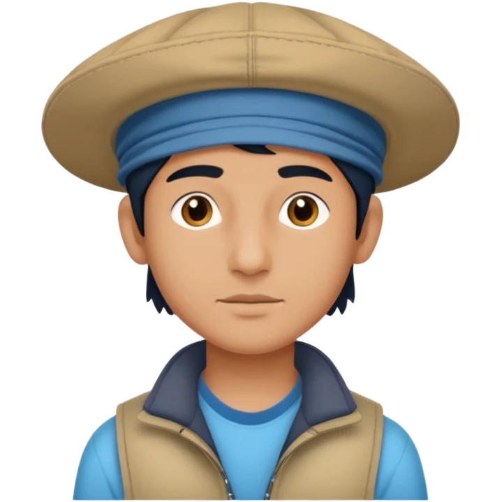  Fait un jeune indien pas trop beau avec un léger surprise un double menton et une casquette sur la tete emoji