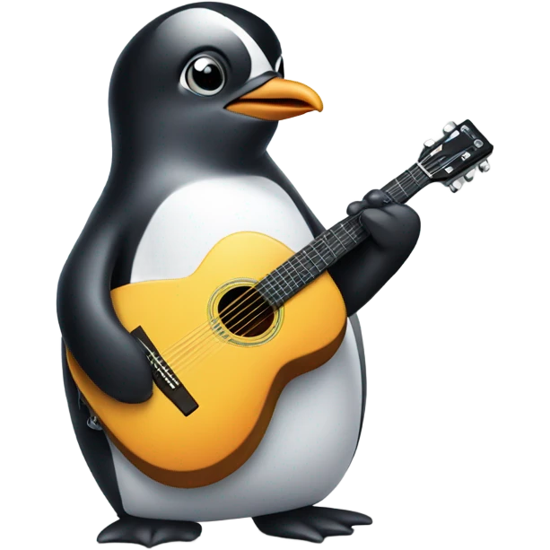 Penguin guitar  emoji