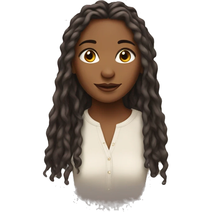 brownskin girl with soft locs  emoji