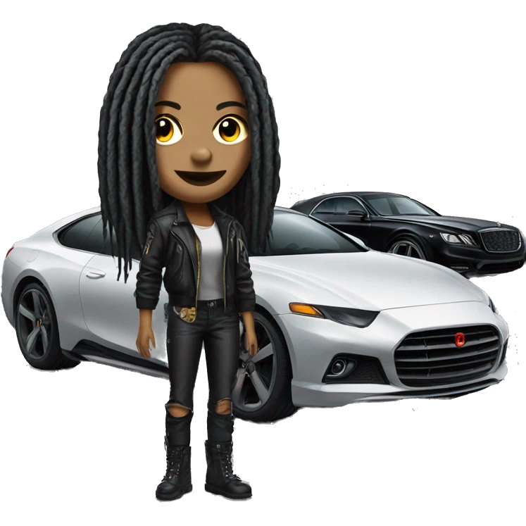 cyber punk in front luxury cars emoji