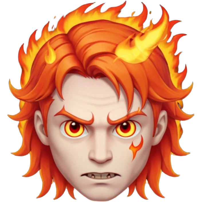 fire hair deamon man emoji