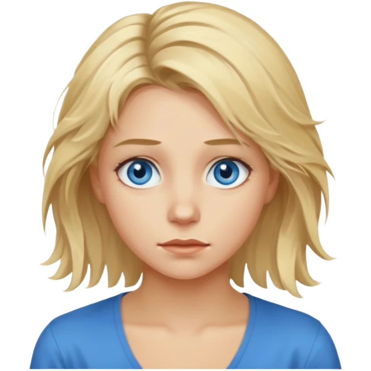 young blonde disheveled hair woman  emoji