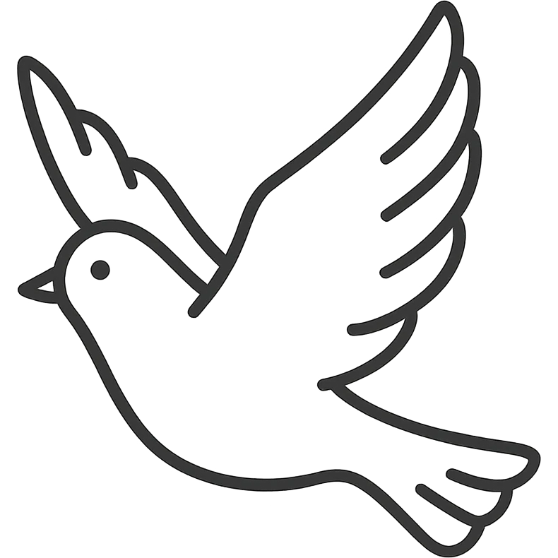 bird in flight, different style, simple or transparent background emoji