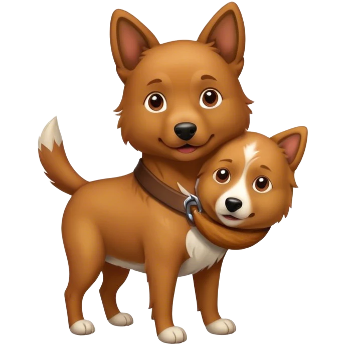 A dog holding a Reiner emoji