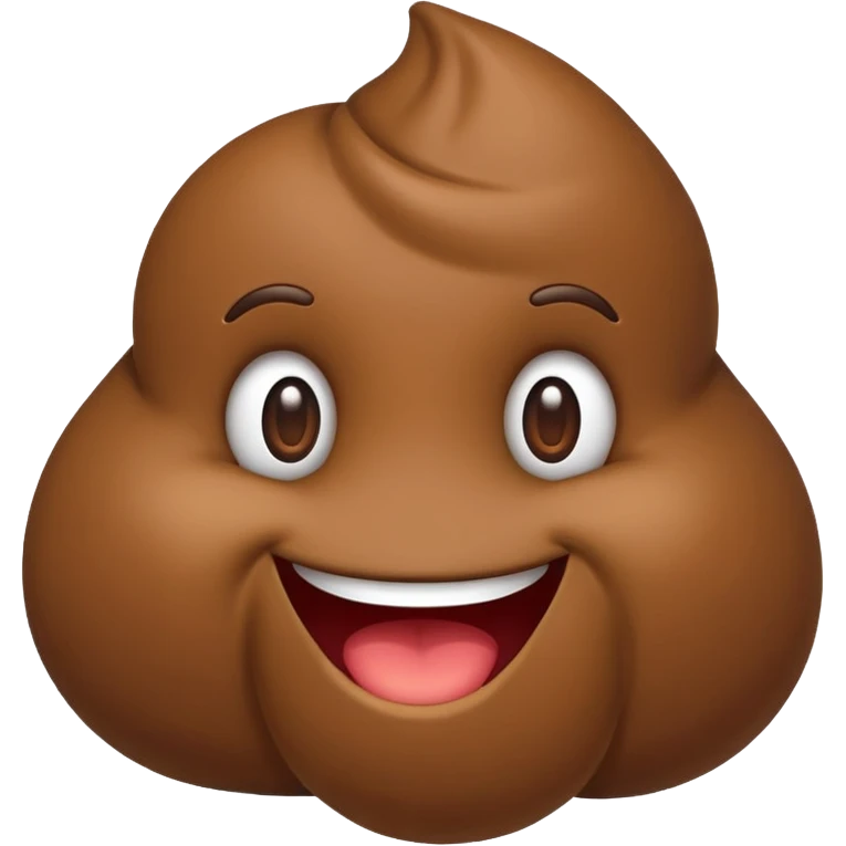 simple cartoon poo emoji, smiling, clean lines emoji