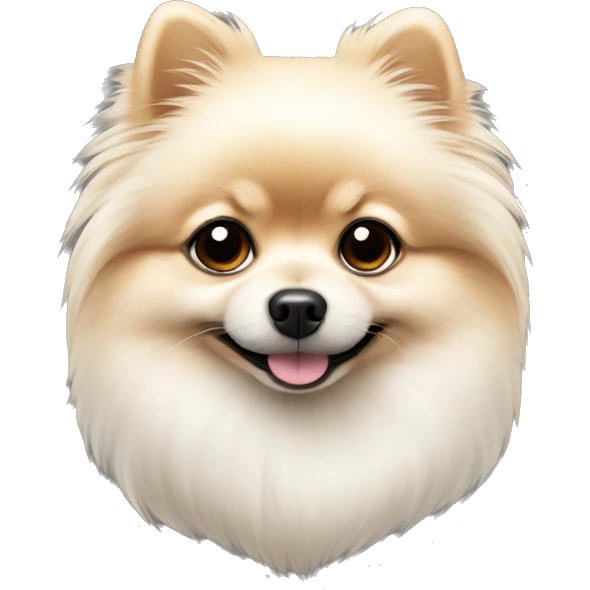 pomeranian with white body and black fac emoji