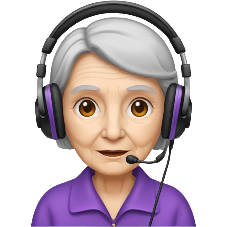 old women with headphones emoji