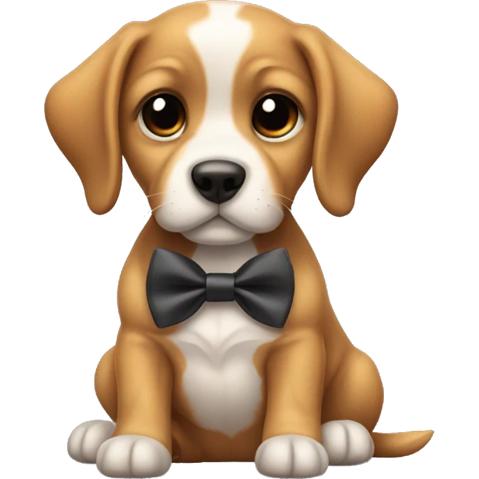 Puppy with a bow tie  emoji