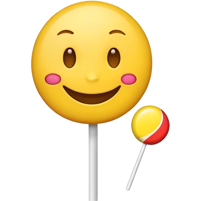 Emoji eating a lollipop emoji