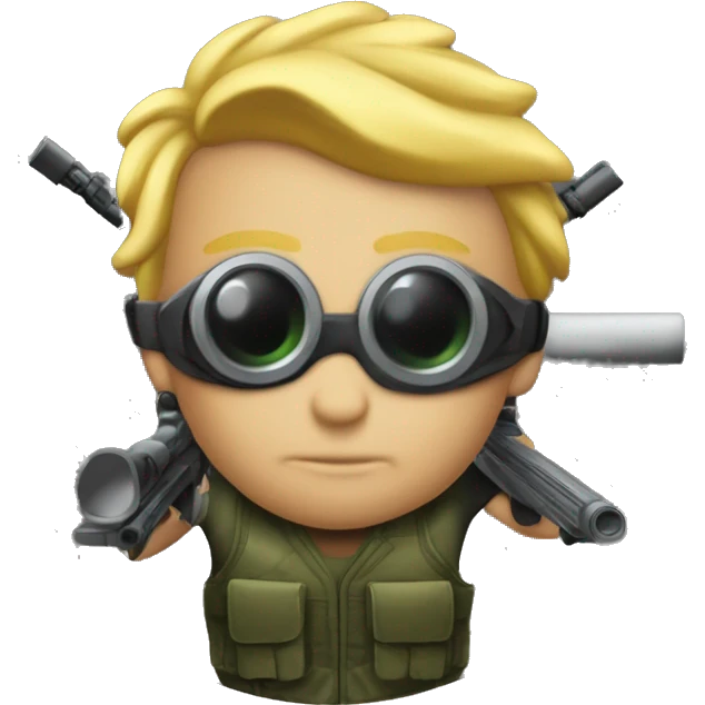 make a thunderbolt striking a sniper scope that says TTK emoji
